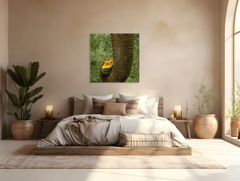 Tablou Canvas, "Trunchiul de elefant cu gust de dovleac", I don't know who this is., 100 x 100 cm – poza 4