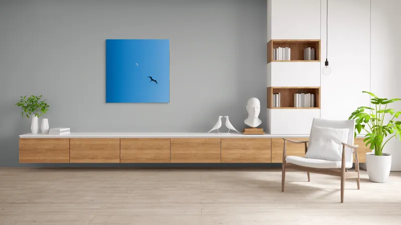 Tablou Canvas Pasăre zburând spre lună albă Cer Albastru Zbor Siluetă, 100 x 100 cm – poza 8