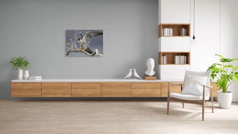 Tablou Canvas, "Șoimul în zborul libertății supreme", Uluitor, Vultur, Zbor, Natură, Forță, Eleganță, Penaj, Creangă, Cer, Alertă, 100 x 70 cm – poza 6