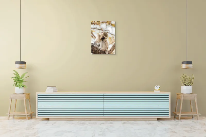 Tablou Canvas, "Maimuța contemplativă pe ramura copacului", Nu pot confirma cine este în imagine., 50 x 70 cm – poza 6