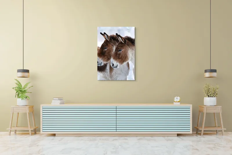 Tablou Canvas, "Priviri contemplative în zăpadă albăstruie", 70 x 100 cm – poza 5