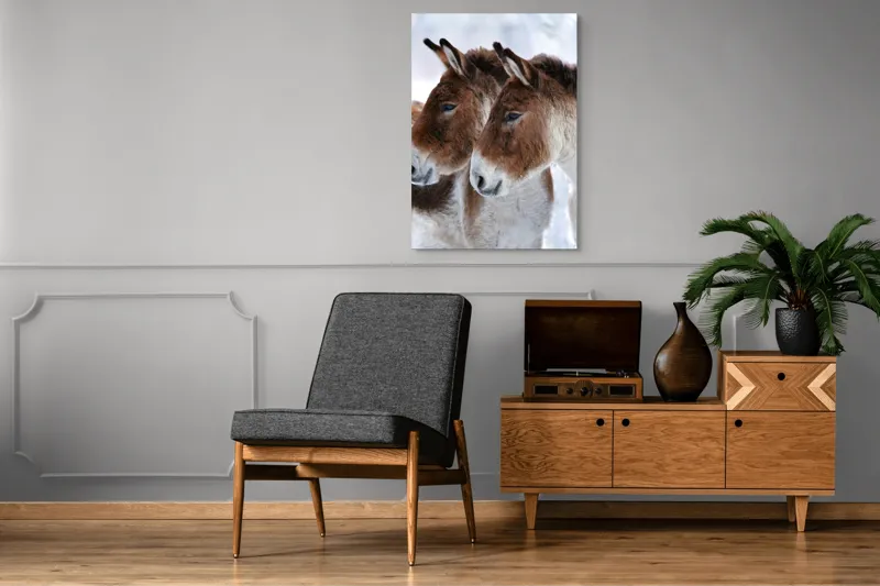 Tablou Canvas, "Priviri contemplative în zăpadă albăstruie", 70 x 100 cm – poza 6