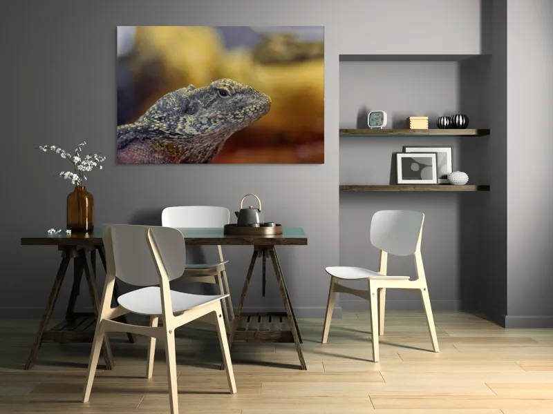 Tablou Canvas, Șopârlă, Textură, Scame, Culori, Natură, Reptilă, Mediu., 150 x 100 cm – poza 5