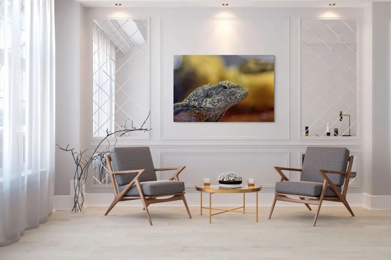 Tablou Canvas, Șopârlă, Textură, Scame, Culori, Natură, Reptilă, Mediu., 150 x 100 cm – poza 7