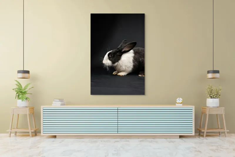 Tablou Canvas, "Iepurele în lumina reflectoarelor dramatice", 100 x 150 cm – poza 4