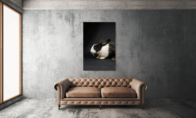 Tablou Canvas, "Iepurele în lumina reflectoarelor dramatice", 100 x 150 cm – poza 6