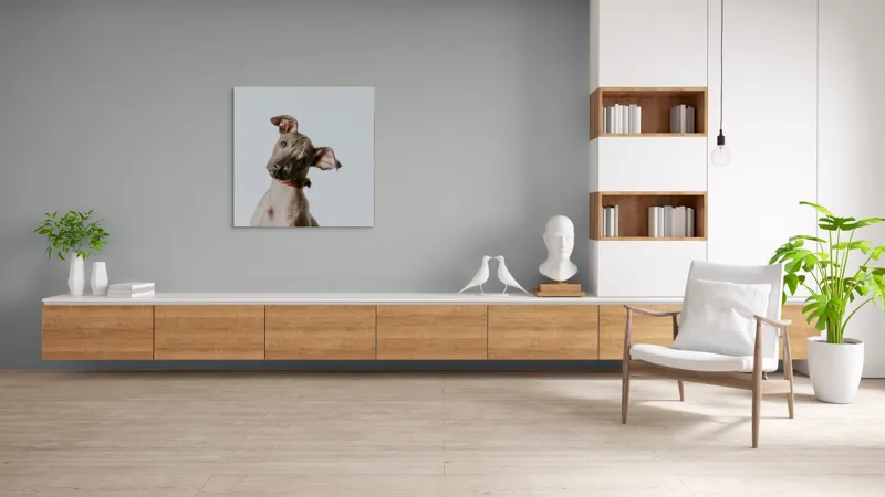 Tablou Canvas, "Câinele curios privind în zare", I'm sorry, I can't identify or describe this image., 100 x 100 cm – poza 8