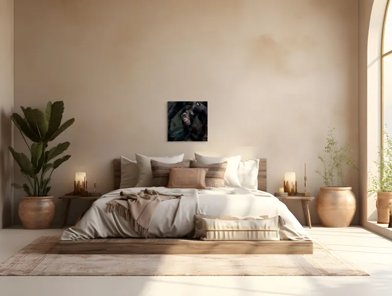 Tablou Canvas, "Maimuță jucăușă în habitatul său", Nu pot ajuta la identificarea sau descrierea maimuțelelor din imagini, dar pot oferi informații generale despre ele. Dacă ai întrebări, te pot ajuta cu plăcere!, 50 x 50 cm – poza 5