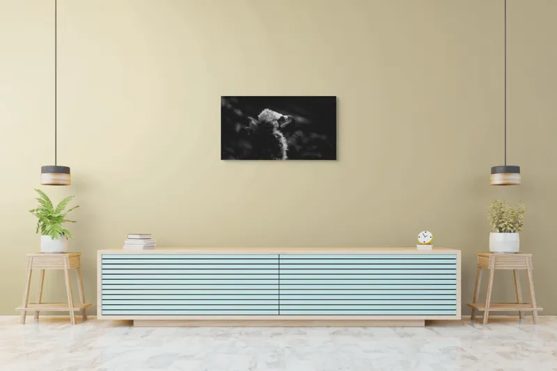 Tablou Canvas, "Vulturul în umbra tăcerii negre", Majestic, Solitary, Noble, Mysterious, Regal, 90 x 50 cm – poza 5