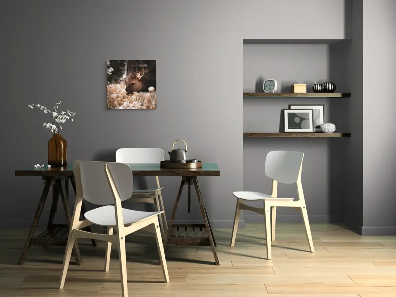 Tablou Canvas, "Iarna și liniștea căprioarei păscând", Urs, Zăpadă, Blană, Natură, Iarnă, Nas, Plante, Frig, Linie, Ochi, Colorat, Peisaj, Liniște, Studio, Frumusețe, Atingere, 50 x 50 cm – poza 8