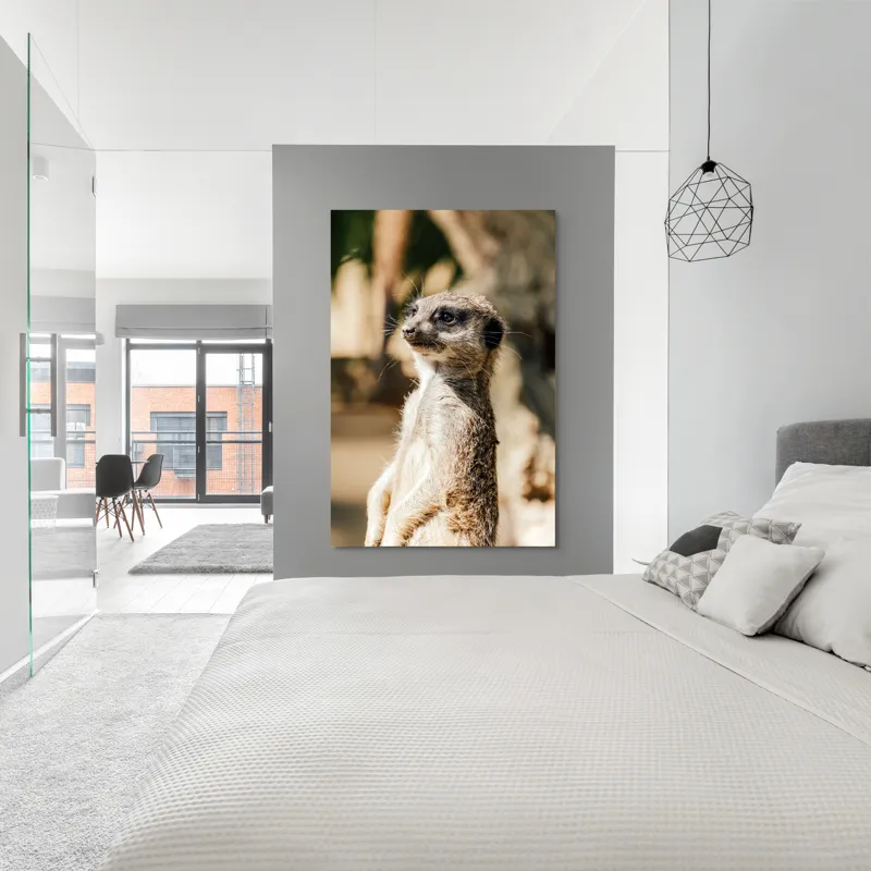 Tablou Canvas, "Secretul veghii suricatei curioase", Meerkat, Curios, Alert, Furry, Watchful, Sunlit, 100 x 150 cm – poza 5