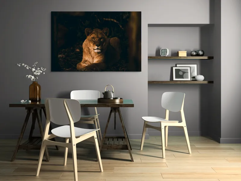 Tablou Canvas, "Regina în liniștea nopții africane", Puternic, Regal, Majestic, Vultur, Noapte, Reflexie, Serenitate, Forta, 150 x 100 cm – poza 5