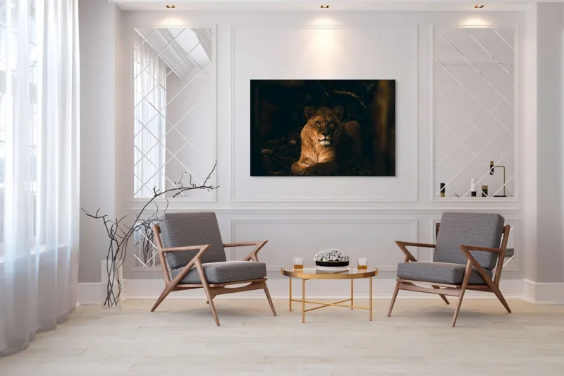 Tablou Canvas, "Regina în liniștea nopții africane", Puternic, Regal, Majestic, Vultur, Noapte, Reflexie, Serenitate, Forta, 150 x 100 cm – poza 7