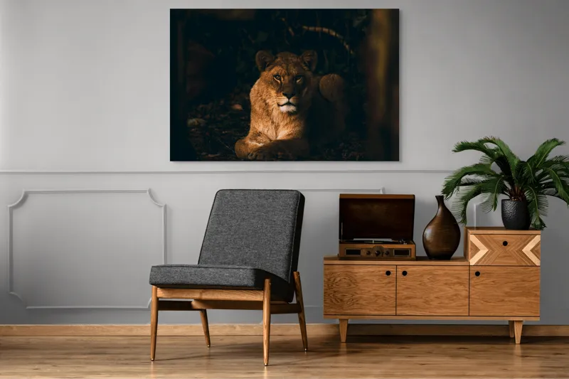 Tablou Canvas, "Regina în liniștea nopții africane", Puternic, Regal, Majestic, Vultur, Noapte, Reflexie, Serenitate, Forta, 150 x 100 cm – poza 8
