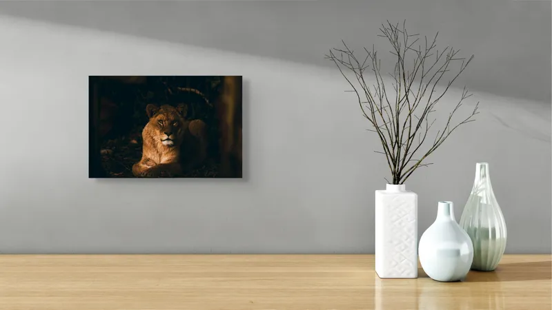 Tablou Canvas, "Regina în liniștea nopții africane", Puternic, Regal, Majestic, Vultur, Noapte, Reflexie, Serenitate, Forta, 39 x 26 cm – poza 8