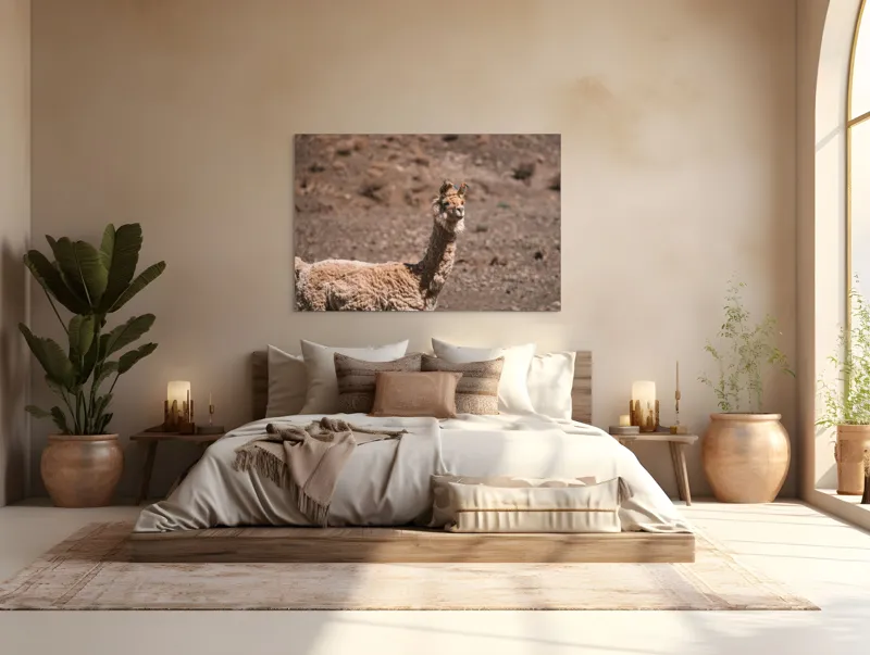 Tablou Canvas, "Lama în deșertul pietros al Anzilor", Nu pot să spun cine sau ce este în imagine., 150 x 100 cm – poza 4