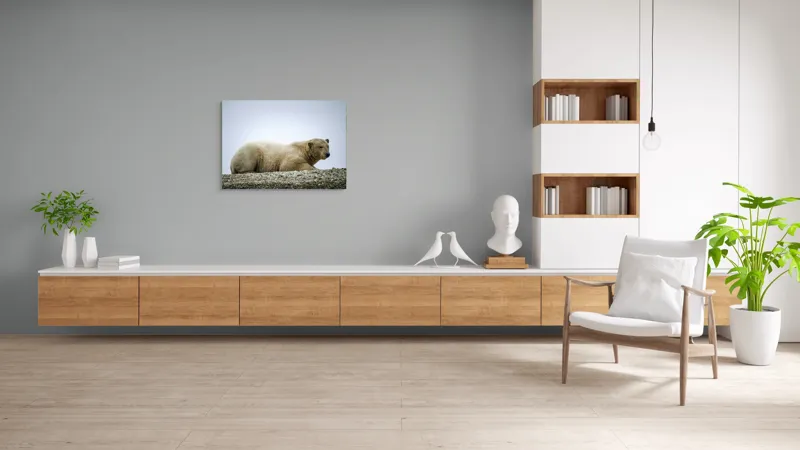 Tablou Canvas, "Urs polar odihnindu-se pe ghețar", 100 x 70 cm – poza 6