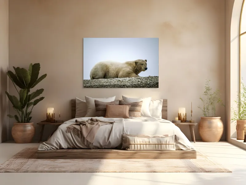 Tablou Canvas, "Urs polar odihnindu-se pe ghețar", 150 x 100 cm – poza 4
