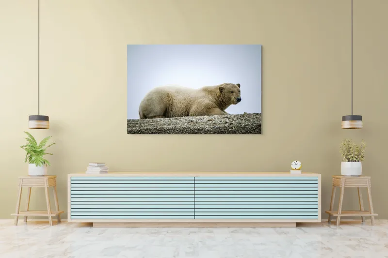 Tablou Canvas, "Urs polar odihnindu-se pe ghețar", 150 x 100 cm – poza 6