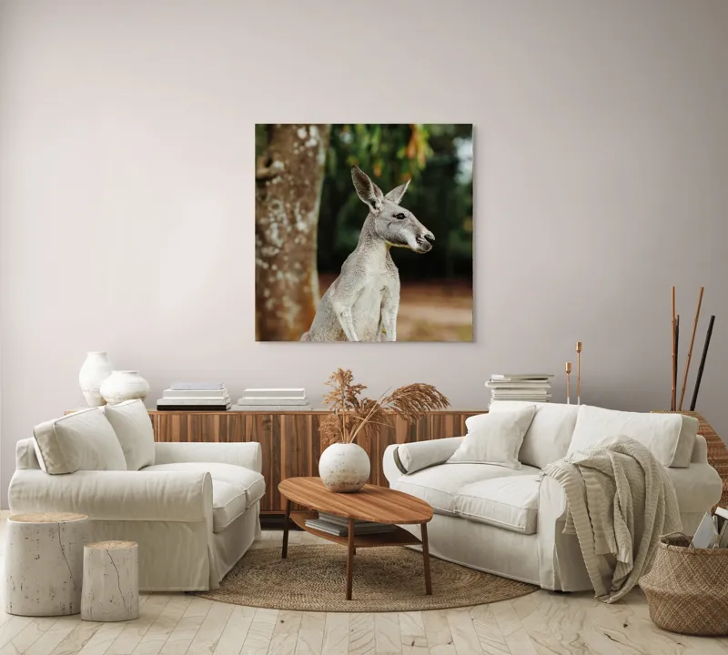 Tablou Canvas, "Cangurul la umbra copacului bătrân", 100 x 100 cm – poza 3