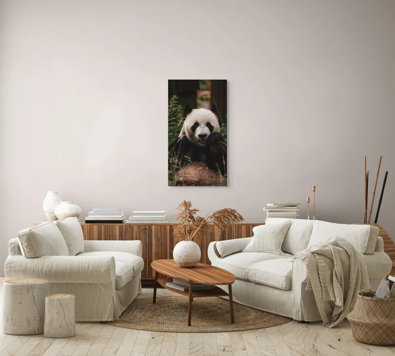 Tablou Canvas, "Panda în mijlocul naturii verzi", 50 x 90 cm – poza 7