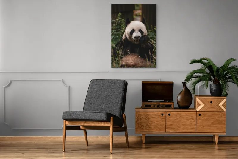 Tablou Canvas, "Panda în mijlocul naturii verzi", 70 x 100 cm – poza 6