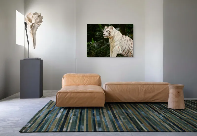 Tablou Canvas, "Tigru alb în pădurea tropicală", 100 x 70 cm – poza 7