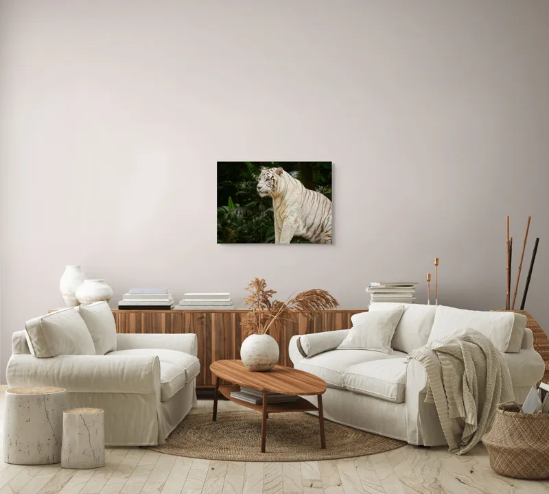Tablou Canvas, "Tigru alb în pădurea tropicală", 70 x 50 cm – poza 6