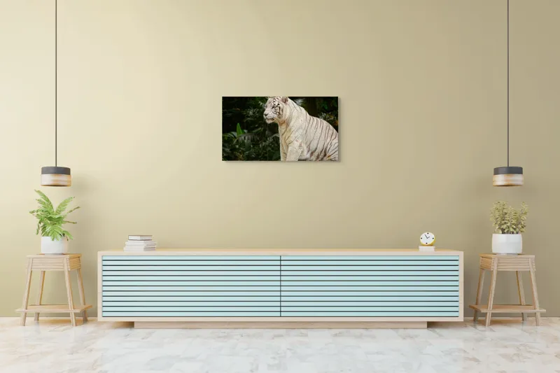 Tablou Canvas, "Tigru alb în pădurea tropicală", 90 x 50 cm – poza 5