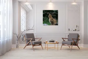 Tablou Canvas, "Serval printre ramuri de pădure", 100 x 100 cm – poza 7