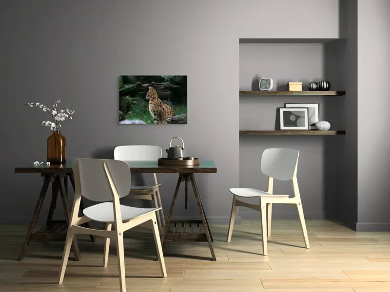 Tablou Canvas, "Serval printre ramuri de pădure", 70 x 50 cm – poza 5
