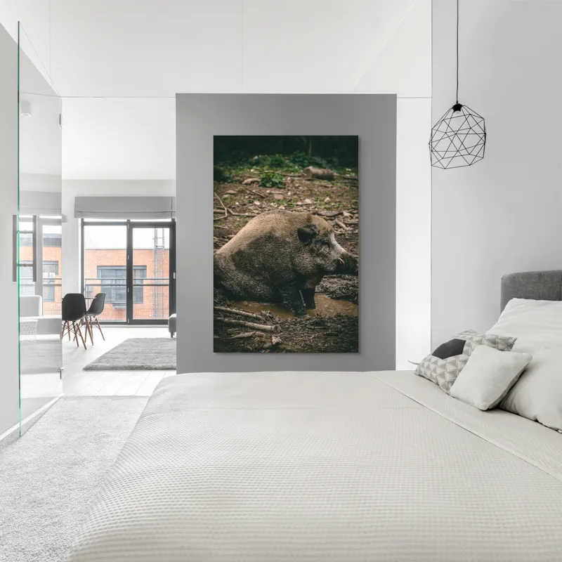 Tablou Canvas, "Mistret odihnindu-se în noroiul pădurii", 100 x 150 cm – poza 5