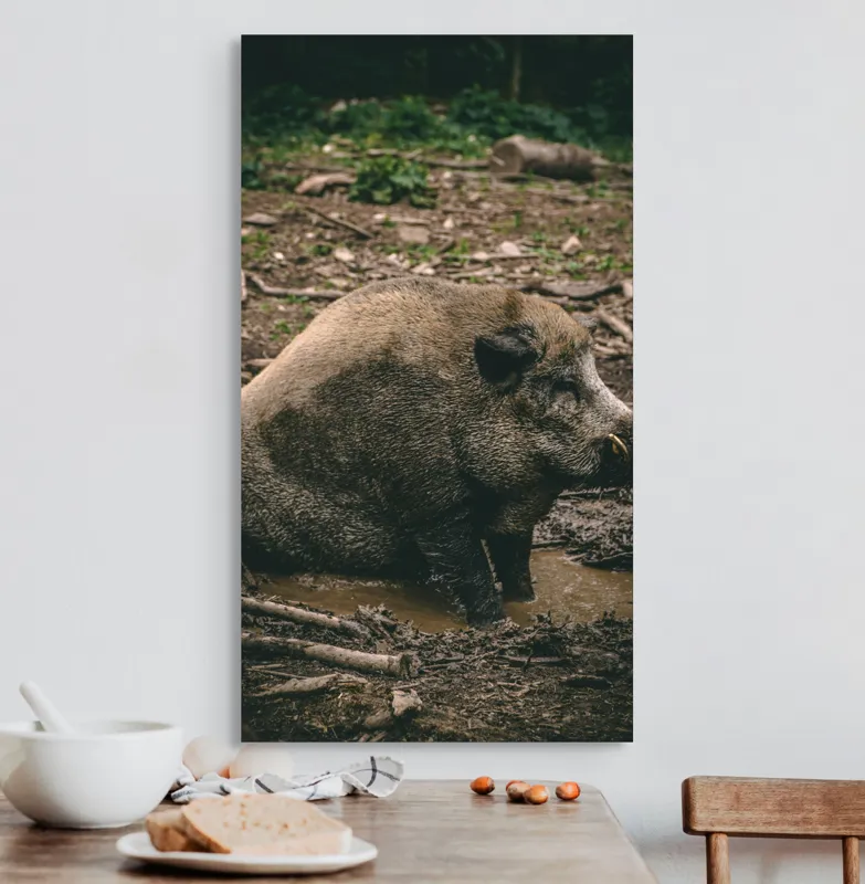 Tablou Canvas, "Mistret odihnindu-se în noroiul pădurii", 50 x 90 cm – poza 3