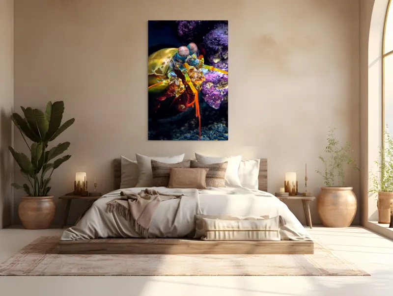 Tablou Canvas, "Mantisul marin în arsenal colorat", Colorat, Vibrant, Exotic, Fascinant, Maritim, Strălucitor, Complex, Impresionant, Detaliat, Plin-De-Viață, 100 x 150 cm – poza 3