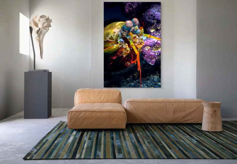 Tablou Canvas, "Mantisul marin în arsenal colorat", Colorat, Vibrant, Exotic, Fascinant, Maritim, Strălucitor, Complex, Impresionant, Detaliat, Plin-De-Viață, 100 x 150 cm – poza 7
