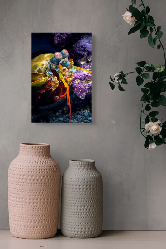 Tablou Canvas, "Mantisul marin în arsenal colorat", Colorat, Vibrant, Exotic, Fascinant, Maritim, Strălucitor, Complex, Impresionant, Detaliat, Plin-De-Viață, 26 x 39 cm – poza 6