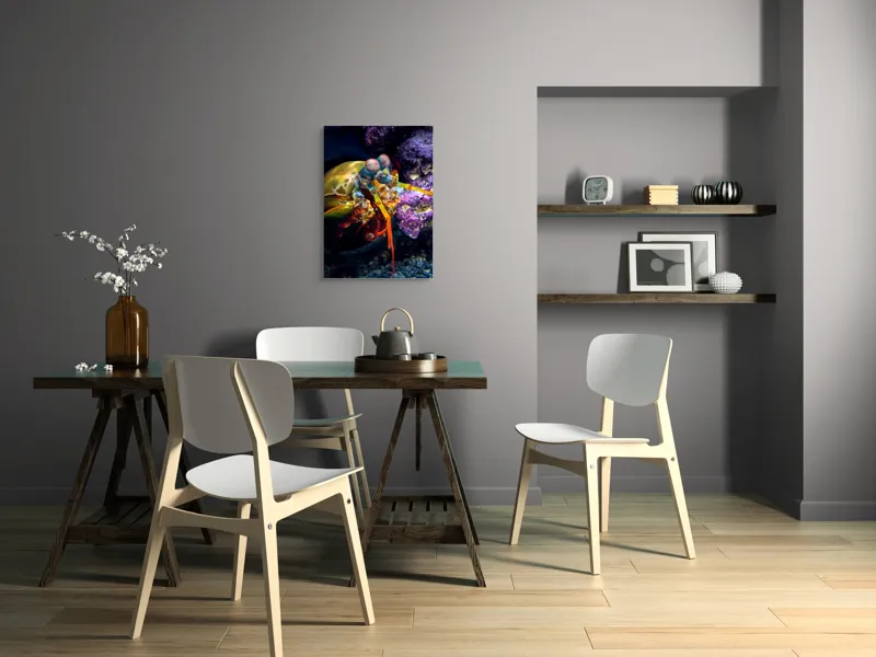 Tablou Canvas, "Mantisul marin în arsenal colorat", Colorat, Vibrant, Exotic, Fascinant, Maritim, Strălucitor, Complex, Impresionant, Detaliat, Plin-De-Viață, 50 x 70 cm – poza 5