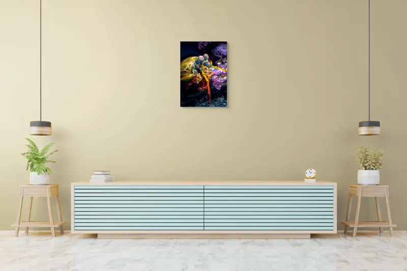 Tablou Canvas, "Mantisul marin în arsenal colorat", Colorat, Vibrant, Exotic, Fascinant, Maritim, Strălucitor, Complex, Impresionant, Detaliat, Plin-De-Viață, 50 x 70 cm – poza 6