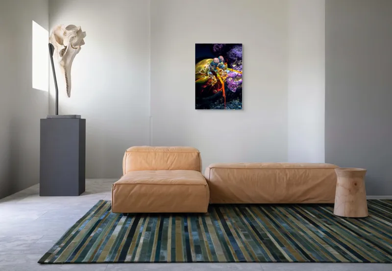 Tablou Canvas, "Mantisul marin în arsenal colorat", Colorat, Vibrant, Exotic, Fascinant, Maritim, Strălucitor, Complex, Impresionant, Detaliat, Plin-De-Viață, 50 x 70 cm – poza 7