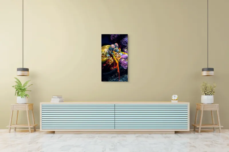 Tablou Canvas, "Mantisul marin în arsenal colorat", Colorat, Vibrant, Exotic, Fascinant, Maritim, Strălucitor, Complex, Impresionant, Detaliat, Plin-De-Viață, 50 x 90 cm – poza 6