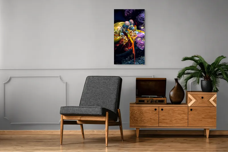 Tablou Canvas, "Mantisul marin în arsenal colorat", Colorat, Vibrant, Exotic, Fascinant, Maritim, Strălucitor, Complex, Impresionant, Detaliat, Plin-De-Viață, 50 x 90 cm – poza 8