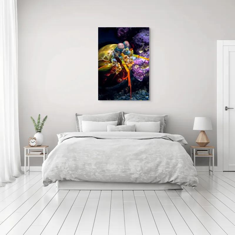 Tablou Canvas, "Mantisul marin în arsenal colorat", Colorat, Vibrant, Exotic, Fascinant, Maritim, Strălucitor, Complex, Impresionant, Detaliat, Plin-De-Viață, 70 x 100 cm – poza 3