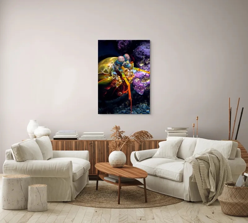 Tablou Canvas, "Mantisul marin în arsenal colorat", Colorat, Vibrant, Exotic, Fascinant, Maritim, Strălucitor, Complex, Impresionant, Detaliat, Plin-De-Viață, 70 x 100 cm – poza 4