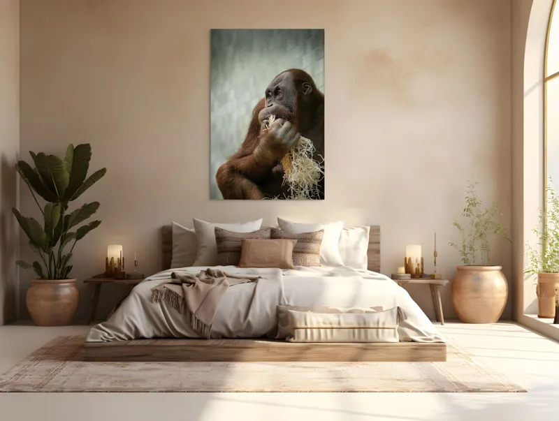 Tablou Canvas, "Contemplare în lumea primatelor", 100 x 150 cm – poza 3