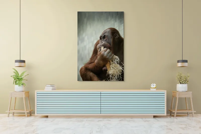 Tablou Canvas, "Contemplare în lumea primatelor", 100 x 150 cm – poza 4