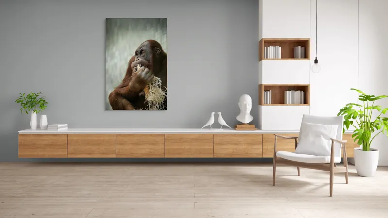 Tablou Canvas, "Contemplare în lumea primatelor", 100 x 150 cm – poza 8