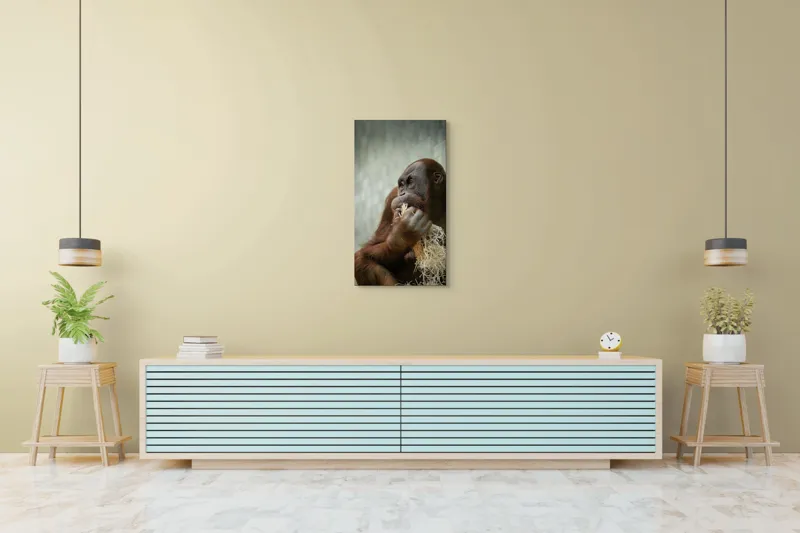 Tablou Canvas, "Contemplare în lumea primatelor", 50 x 90 cm – poza 6
