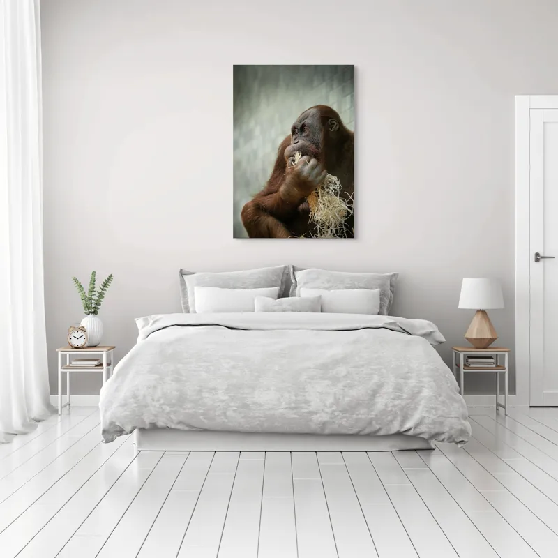 Tablou Canvas, "Contemplare în lumea primatelor", 70 x 100 cm – poza 3