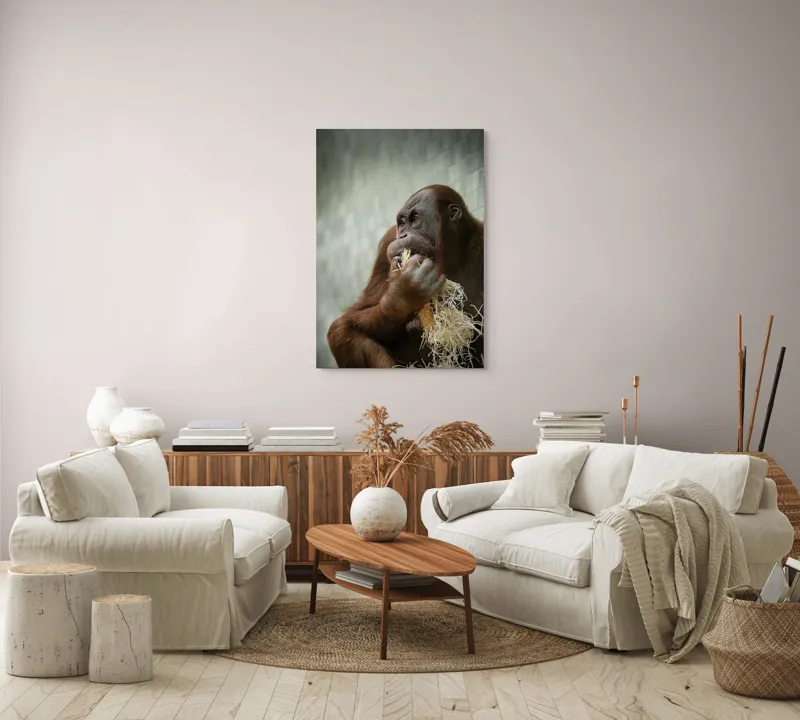 Tablou Canvas, "Contemplare în lumea primatelor", 70 x 100 cm – poza 4