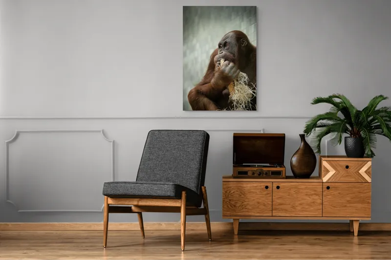 Tablou Canvas, "Contemplare în lumea primatelor", 70 x 100 cm – poza 6